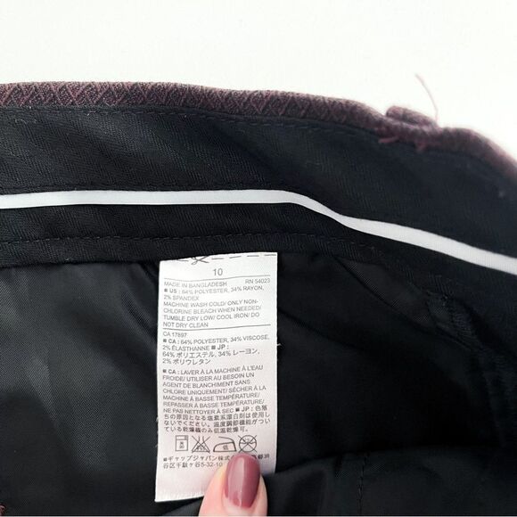 Banana Republic Reegan Pants Burgundy Trousers Mid-Rise Slim Fit Women's 10 - Picture 7 of 12